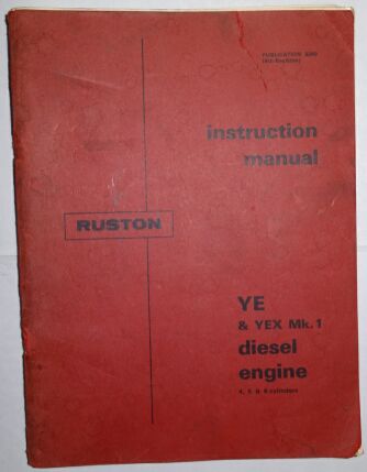 Ruston Instruction Manual, YE & YEX Mk1 Diesel Engine